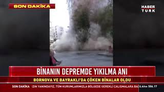 İzmir'de binanın depremde yıkılma anı! #deprem #sondakika