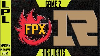 FPX vs RNG Highlights Game 2 | LPL Playoffs GRAND FINAL Spring 2021 | FunPlus Phoenix vs Royal