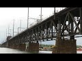 Doubleheaded Amtrak Train 97 Passes Train 80 on the Susquehanna River Bridge