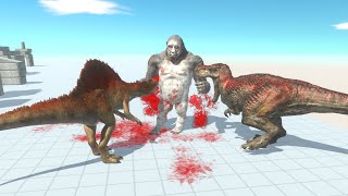 Great war Goro The Giant vs T -Rex & Spinosaurus - Animal Revolt Battle Simulator