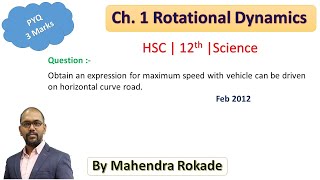 Obtain an expression for maximum speed with vehicle can be driven on horizontal curve road