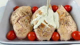 Juicy chicken breasts in cream