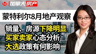 蒙特利尔8月地产观察：销量、房源下降明显|买家卖家心态分析|大选政策有何影响| YangYang Zhang