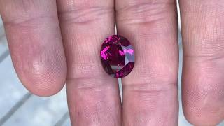 Vibrant Wine Purple Rhodolite Special African Gem in Oval Cut, 14.3 x 11.6 mm, 10.31 Carats