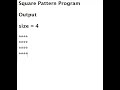 Square Pattern Program in Java Code Available