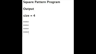 Square Pattern Program in Java Code Available