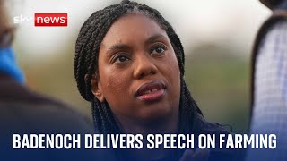 Conservative leader Kemi Badenoch delivers speech about farming