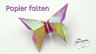 Basteln mit Papier: Schmetterlinge falten / Origami Butterfly