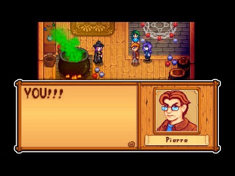 When Pierre finds out in the Stardew Valley expansion mod that the wizard is Abigail's father