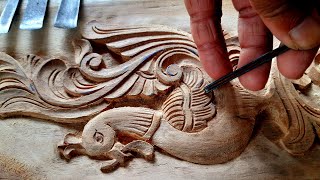 |peacock the traditional work wood carving|wood design|UP wood art| art wood|