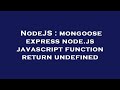 NodeJS : mongoose express node.js javascript function return undefined
