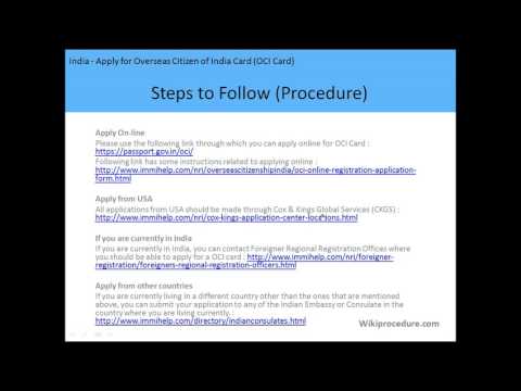 India - Apply for Overseas Citizen of India Card OCI Card India - Apply for Overseas Citizen of India Card OCI Card