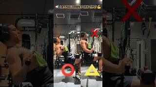 【 Lat Pulldown Tip! 💪】✅ Correct: Pull to your upper chest and engage your back❌#LatPulldown #Fitness