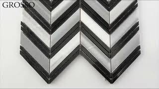 Marble Herringbone Mosaic Wall Tile Breathtaking New Mosaic Tile Collection That GROSSO