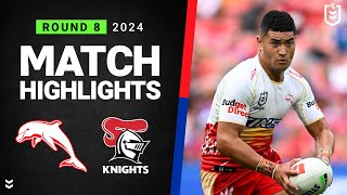 NRL 2024 | Dolphins v Knights | Match Highlights