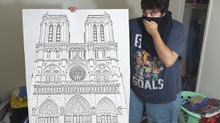 Drawing The Notre Dame Cathedral In One Hour!