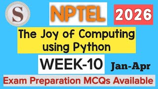 The Joy of Computing using Python|| WEEK-10 Assignment answers 2026 Jan - Apr ||NPTEL||#SKumarEdu