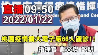 2022/01/22  桃園疫情擴大電子廠66人確診 指揮官 鄭文燦 說明