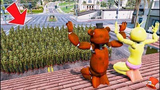 CAN WITHERED FREDDY \u0026 CHICA HIDE FROM THE SPRINGTRAP CLONE ARMY? (GTA 5 Mods FNAF RedHatter)