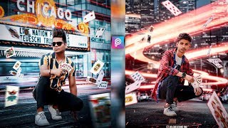 PicsArt Flying Neon Cards Photo Editing Tutorial in picsart STep by Step in Hindi - Viral editing