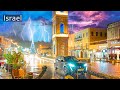 Israel. EXTREME WALK IN THUNDER AND LIGHTNING. Jaffa Old City