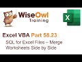 Excel VBA Introduction Part 58.23 - SQL for Excel Files - Merge Worksheets Side by Side