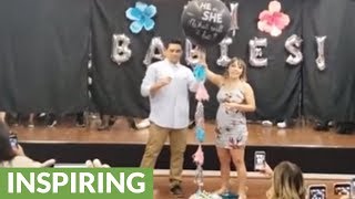 Couple's gender reveal taken over by flash mob