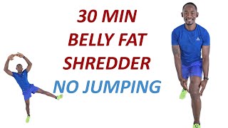 30 Minute BELLY FAT SHREDDER CARDIO WORKOUT No Jumping