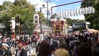 ２０１５年百舌鳥八幡宮ふとん太鼓（赤畑町宮入　東参道より宮入）