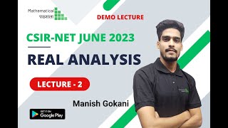 REAL ANALYSIS L 2 | DEMO LECTURE | TARGET CSIR NET JUNE 2023