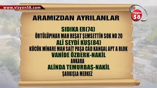 BUGÜN ARAMIZDAN AYRILANLAR