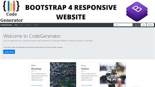 Responsive Website Using Bootstrap | Bootstrap 4 | Code Generator | CG