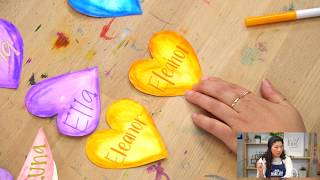 Let's Make Valentine's Craft For Kids - Bonus Lettering Tutorial with Nicole Miyuki