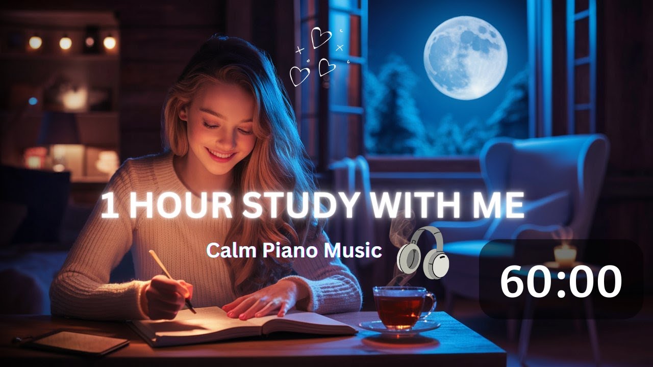 1 Hour Study With Me Sessionрџ љwith Calm Piano Musicрџћ Youtube