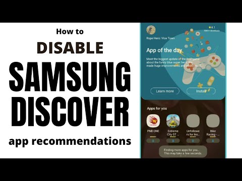 How to enable or disable the Samsung Discover feature