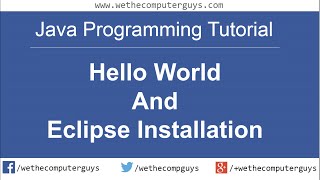 Java Programming Language Lect 2 Java Hello World and Eclipse