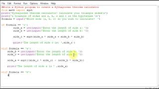 Write a Python program to create a Pythagorean theorem calculator