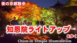 11/15(金)京都紅葉散歩🍁外国人にも人気 夜の知恩院ライトアップを歩く【4K】Chion-in Temple Illumination