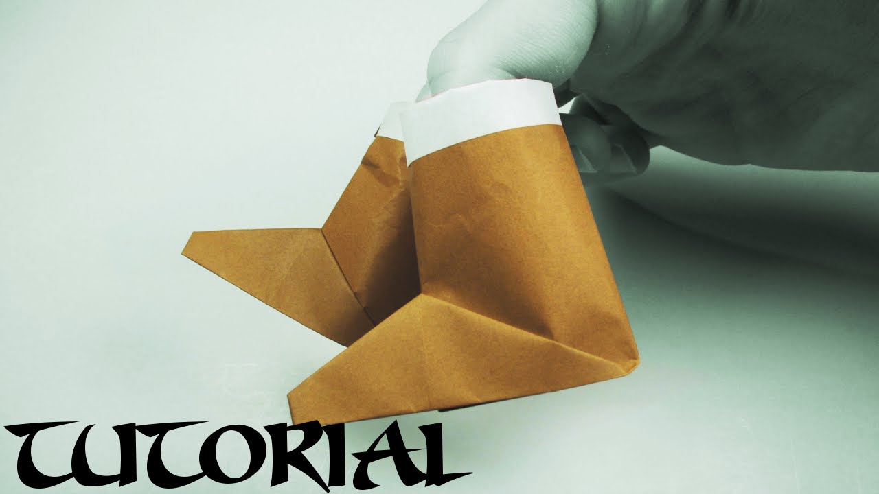 Easy Origami Boots Tutorial Youtube