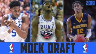 NBA Mock Draft 2019 Post Lottery - Pelicans Zion Williamson Ja Morant RJ Barrett Jarrett Culver