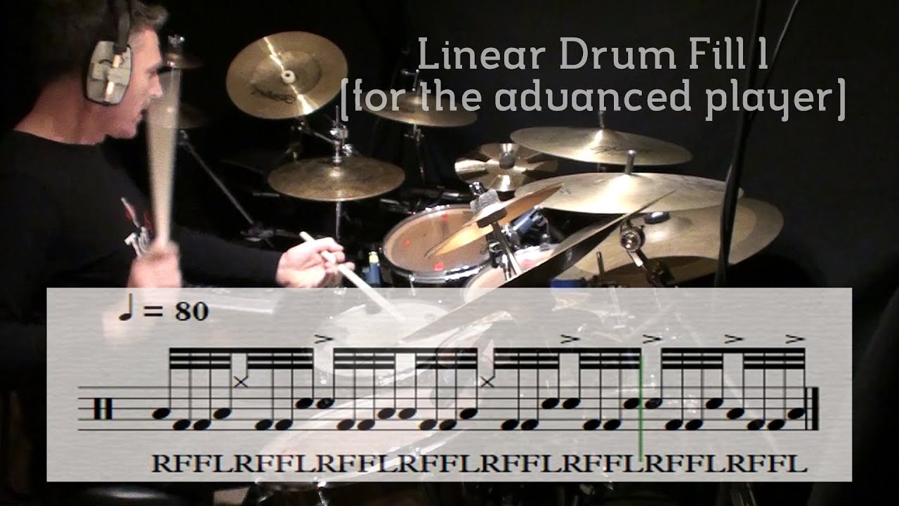 Linear Drum Fill Pattern 1 For The Advanced Player Youtube