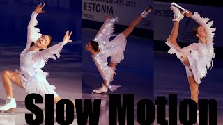 Anna Shcherbakova Slow Motion Ave Maria 2022 European Figure Skating Championships