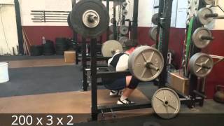 C2W3S1\u00262 - Bench 130x3x8, HB Paused Squat 220kg