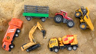 Find and rescue excavator trucks and cement trucks | Fire truck crane truck toy stories | BIBO TOYS