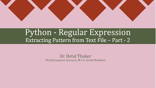Regular Expression Extracting Pattern from Text File Part -2