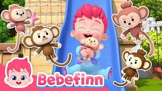 EP60 | 🐒 Five Little Monkeys Jumping On The Bed 🙉 | Bebefinn Nursery Rhymes&Kids Songs