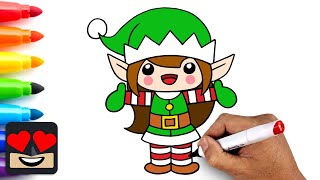 How To Draw a Christmas Elf