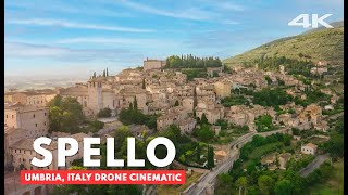 SPELLO by drone 4K, Umbria Italy, Aerial drone cinematic