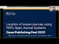 Location of known journals using PKP’s Open Journal Systems