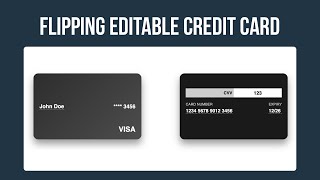 HTML CSS JS Editable Credit Card UI – 3D Flip + Live Preview
